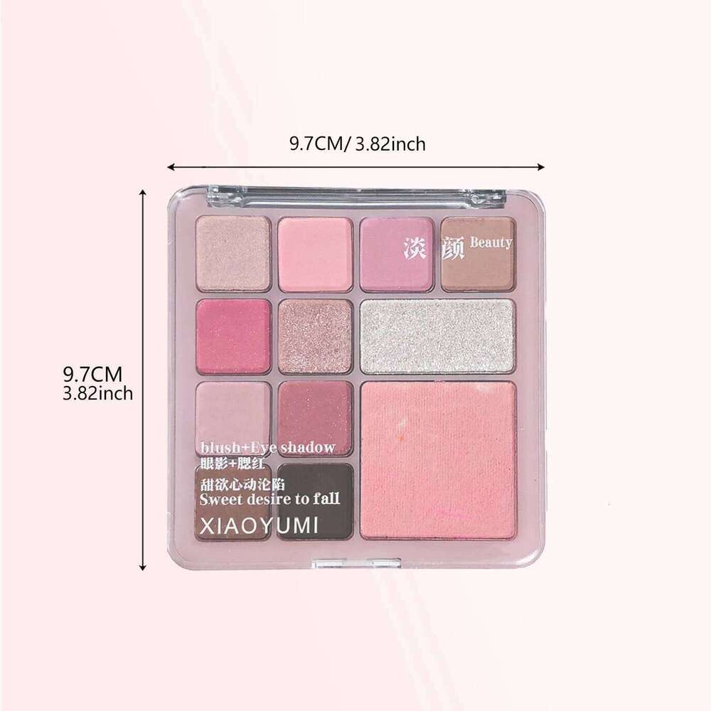 12-Color Eyeshadow Blush Palette Matte/Shimmer, Eye & Face Use, Contour, Highlight, Vegan, Certified, Unisex, Skin-Safe X250723 X250
