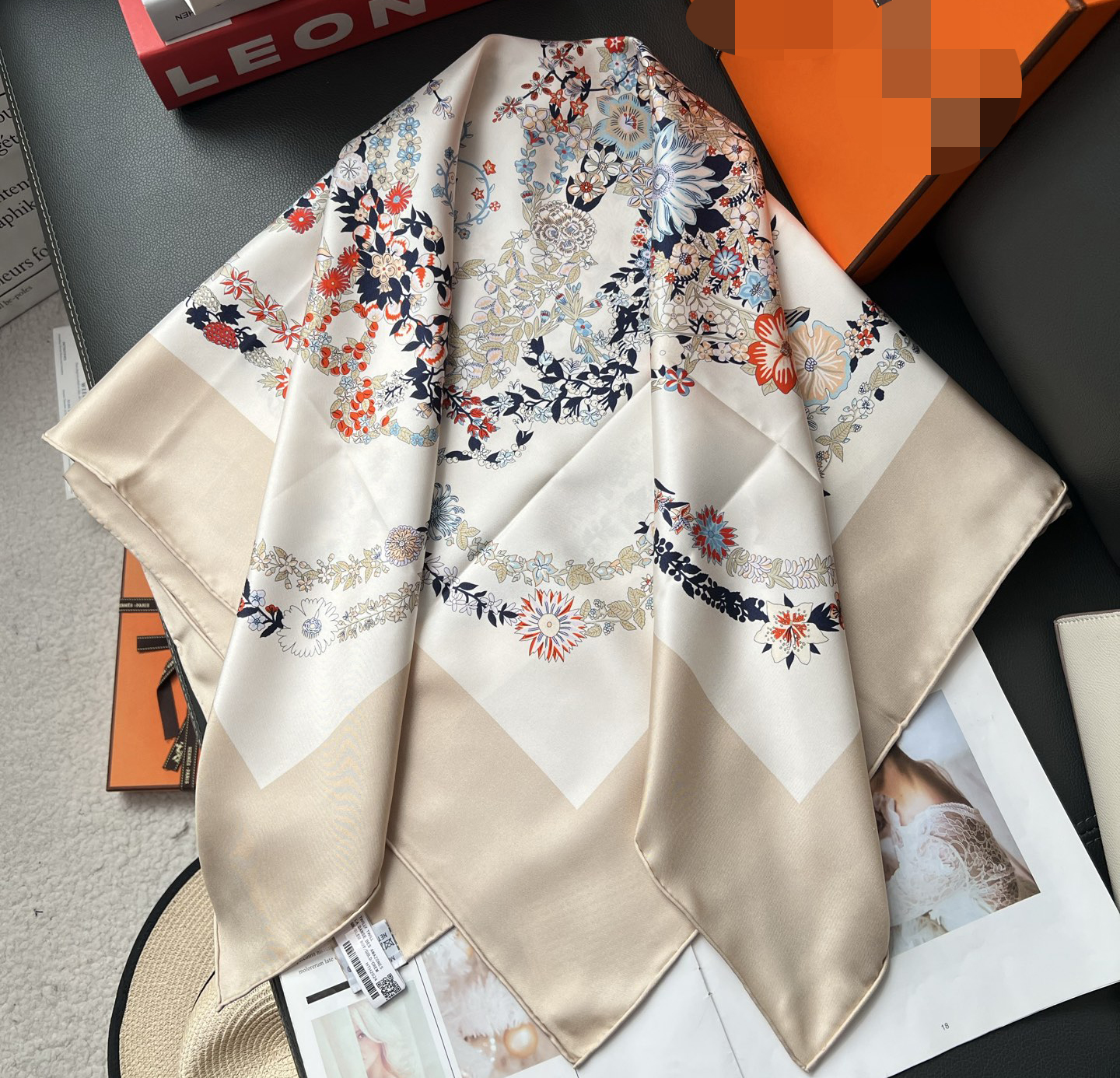 20 Colors 2025 High-End 100% Real Silk Fabric Scarf Shawl Multifunctional Headscarf Bust Square Fashion Women's Printed Scarf Shawl Silk Scarf 66