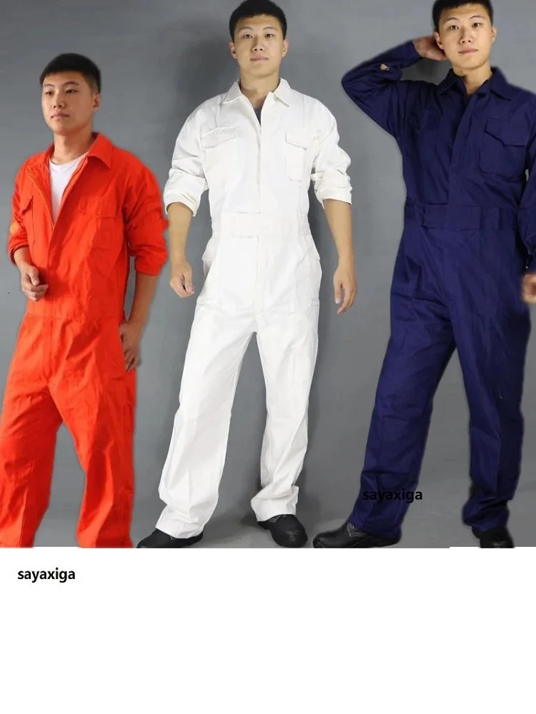 100cotton Worker Overall Jumpsuit Auto Repairman Mechanical Work Clothing Big Size Romper Costume Malefemale Uniform Coverall 250725
