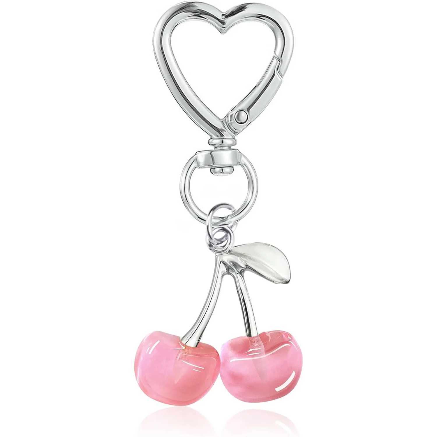 Cute Cherry Keychain Kawaii Cherry Bag Purse Charms for Women Car Keys Decor Gifts Stuff Accessories 250715