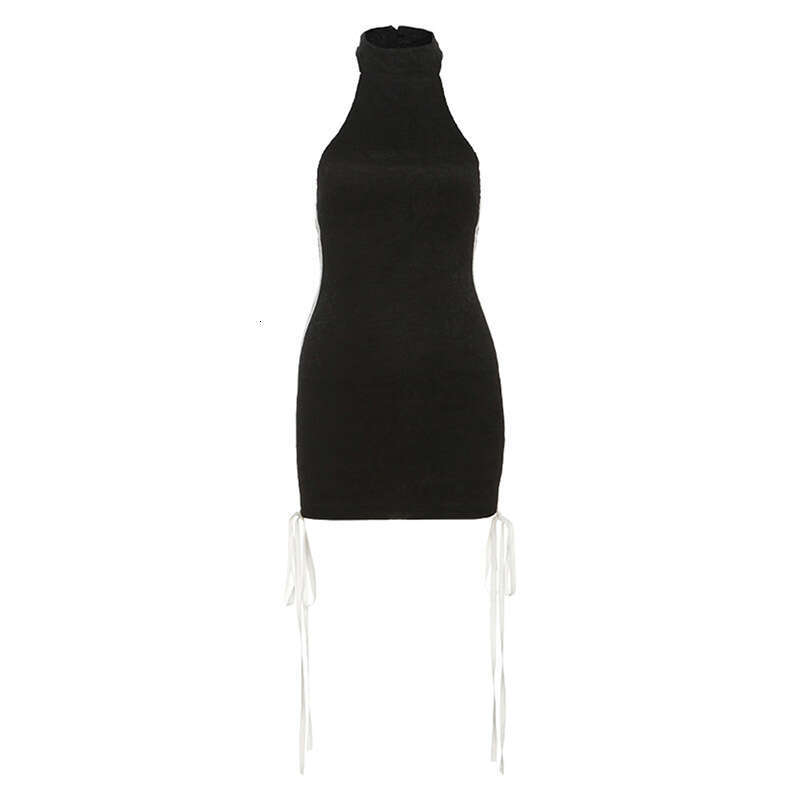 2025 Summer New Sexy Pure Desire Halter Neck Slim Fit Elegant Fashion Trend Sleeveless Dress for Women 181