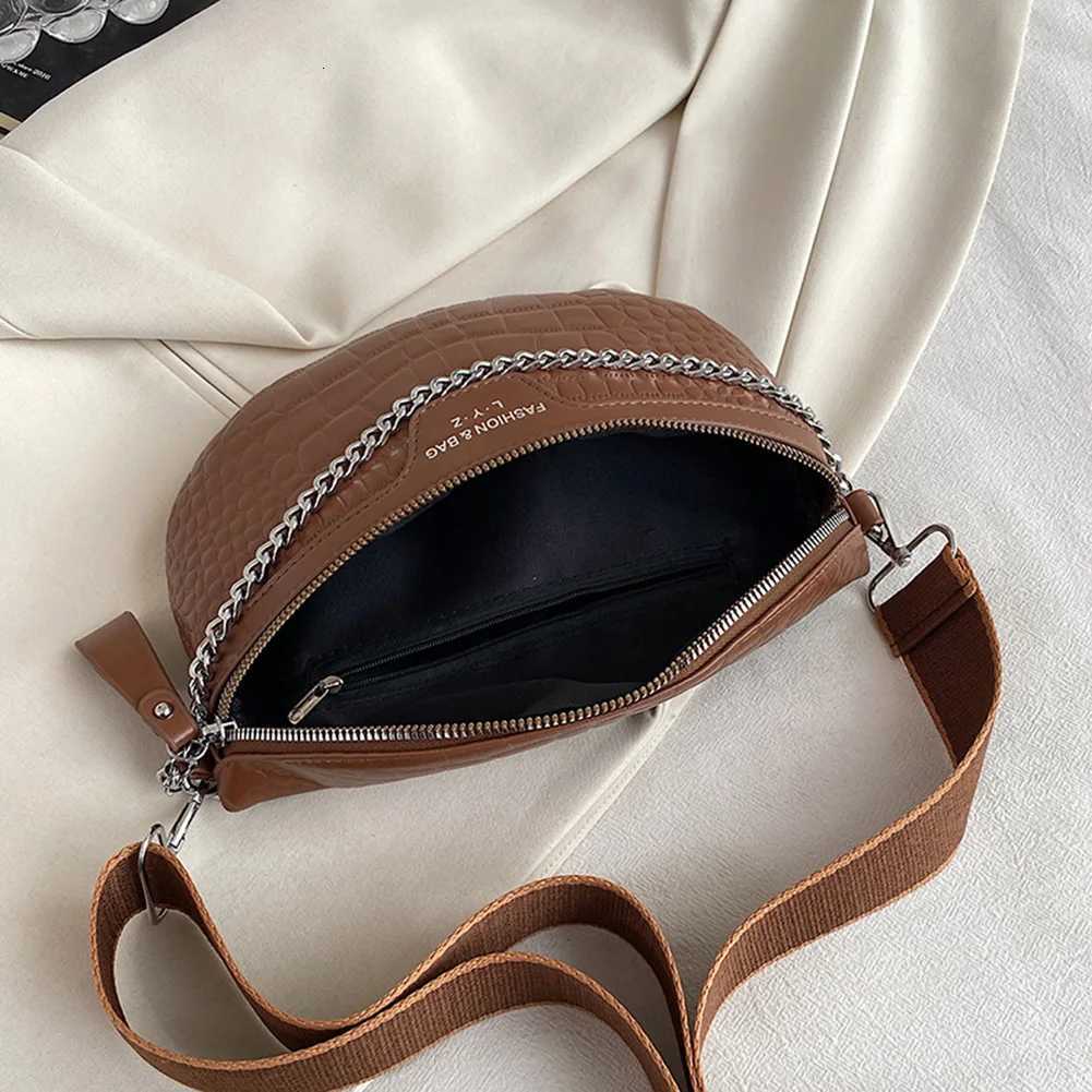Wan Ch Bags Fi PU Leather Crossbody Ch Bags Alligator Pattern Wen Waist Bag Casual Chains Travel Fanny Pack Y250724
