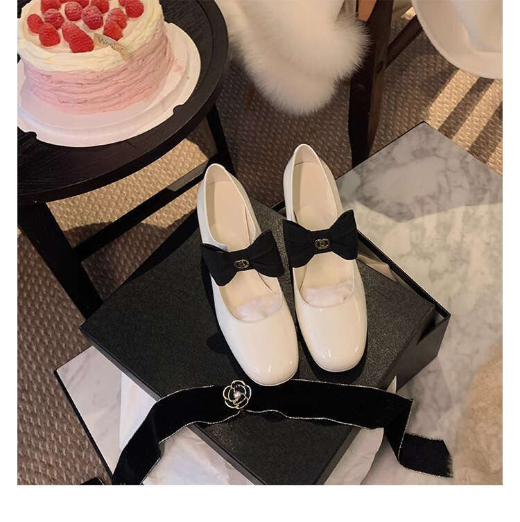 Premium Selection Designer French Style High Heels Single Mary Jane Huizhou Women's JK Uniform Leather Shoes