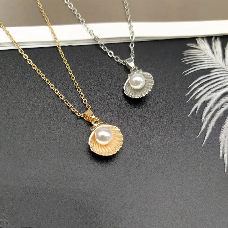 Trendy Summer Shell Pearl Pendant Necklace For Women Fashion Collar Neck Jewelry Wholesale Drop 250716