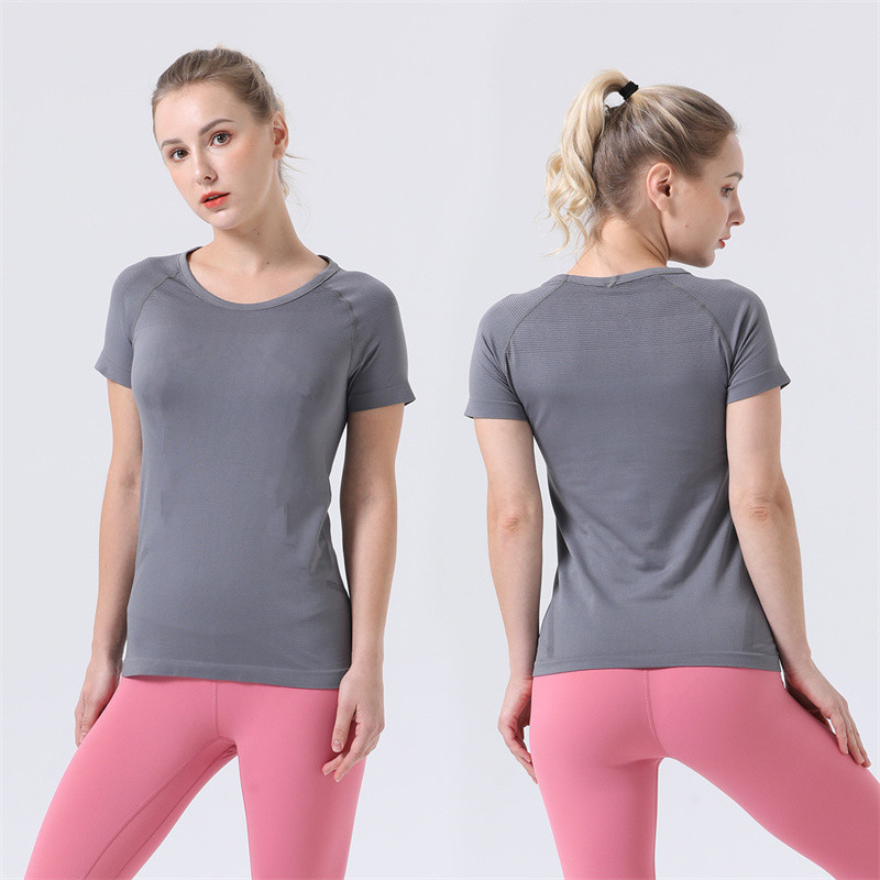 20 Womens Yoga Outfit Tshirts Tees Sportswear Outdoor Apparel Casual Adult Gym Excerise Running Close-Fitting Short Sleeve Tops Breathable Shirts