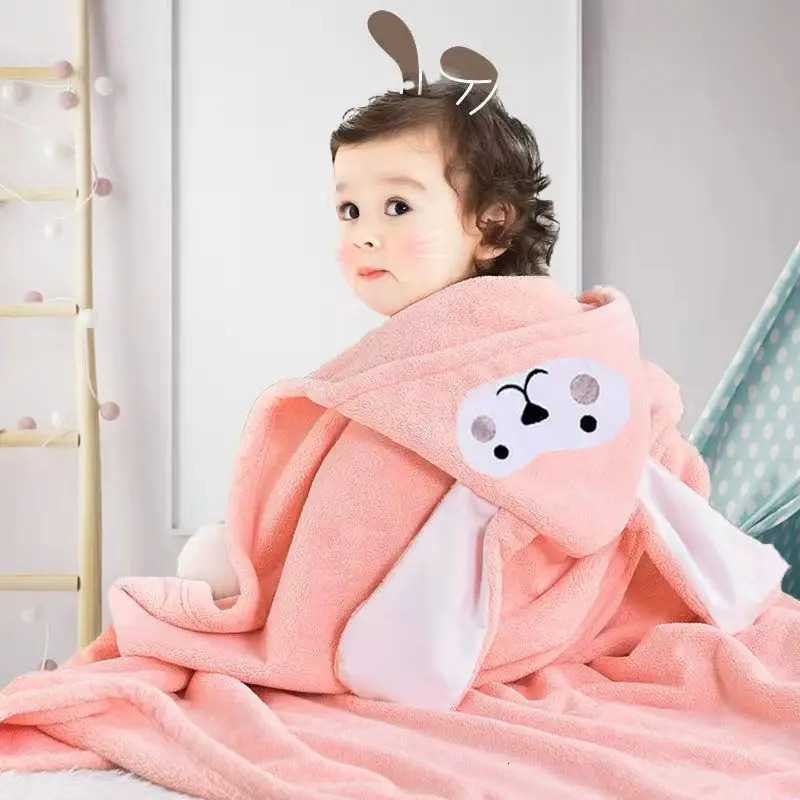 Thickened Bath Towels Cute Children born Baby Super Soft Absorbent Pure Cotton Hooded Cloak Towel Can Be Worn Blanket 250725