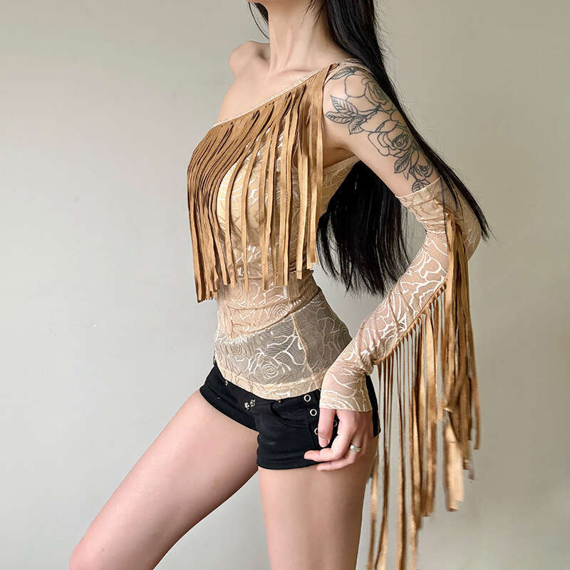 2025 Spring New Women's Fashion Solid Color Slim Fit Fashionable Asymmetrical Neck Single Shoulder Sleeveless Vest Top b8a