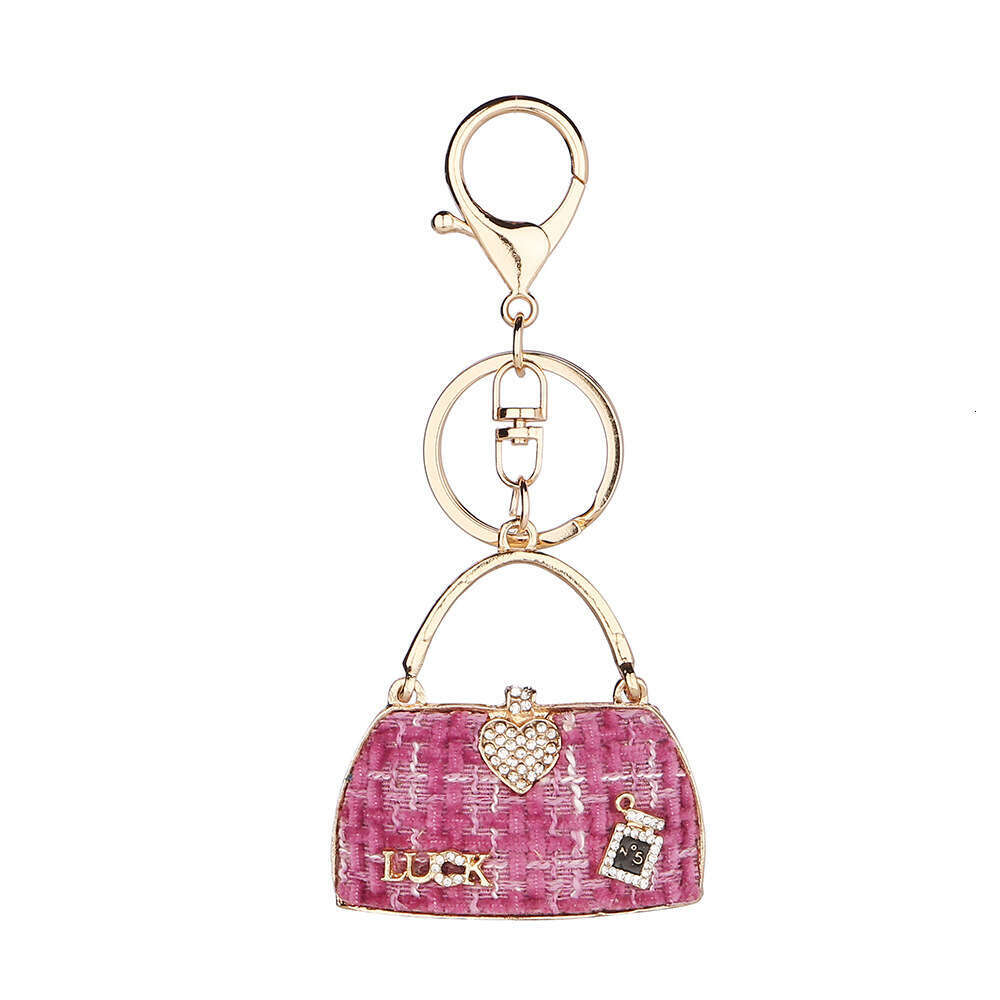 Perfume Bottle Bag Fashion Women's Backpack Pendant Zinc Alloy Rhinestone Keychain Gift