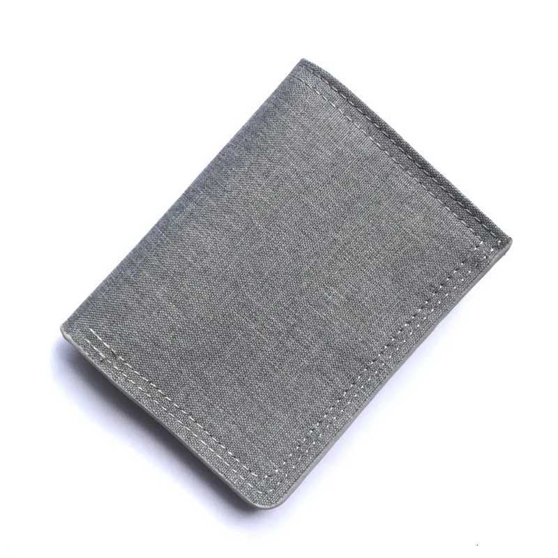 Canvas Mens Money Clip Short Trifold Wallet With Zip Coin Purse Fashion Student Casual Money Clip Card Bag Z250725