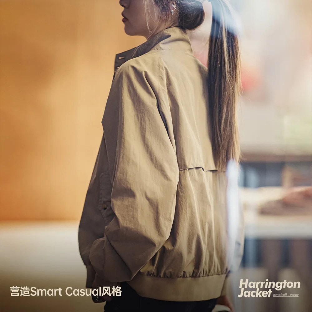 Maden Vintage Jacket for Women Stand Up Collar Workwear Coat Spring and Autumn Baseball Jackets Unisex Clothing 250725