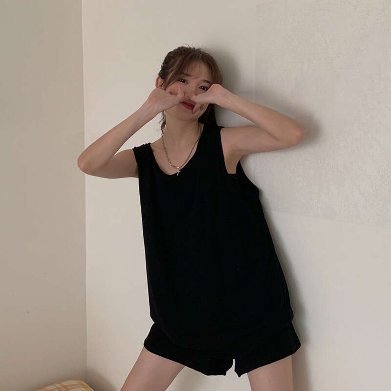 SXZY Loose Casual Sports Vest for Women, Camisole Design, Unique Mid-Length Sleeveless T-Shirt, Versatile Summer Top