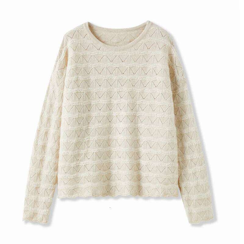 Women's Sweater Autumn/Winter New 100% Pure Cashmere Hoodie Casual Solid Knitted Tops Fashion Korean Loose Round Neck Blouse MDNG