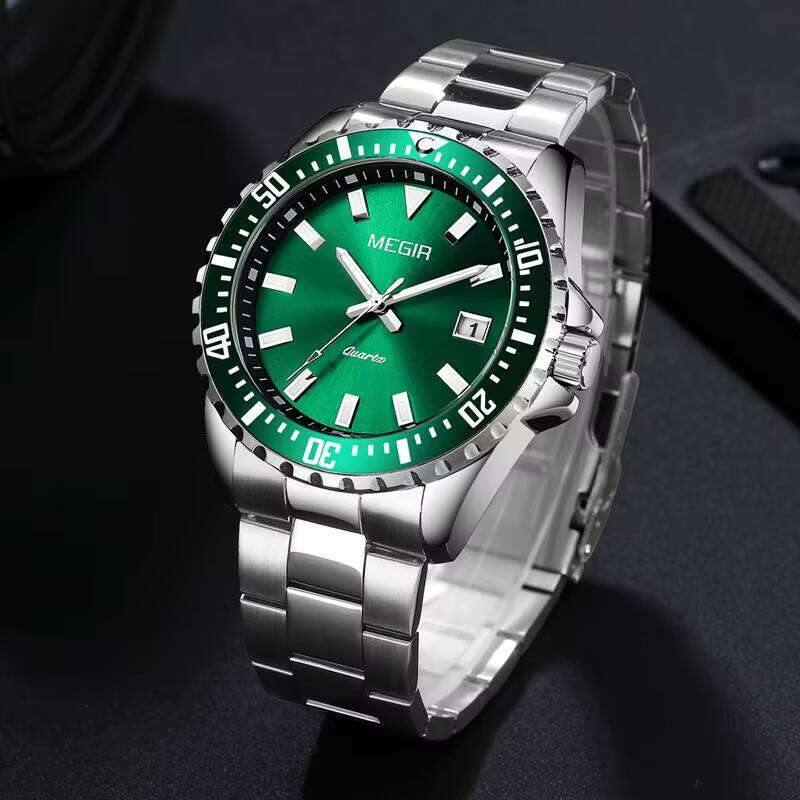 MEGIR Men's Luxury Diver Watch - Solid Steel Band, Waterproof, Luminous, 46mm - Business Style