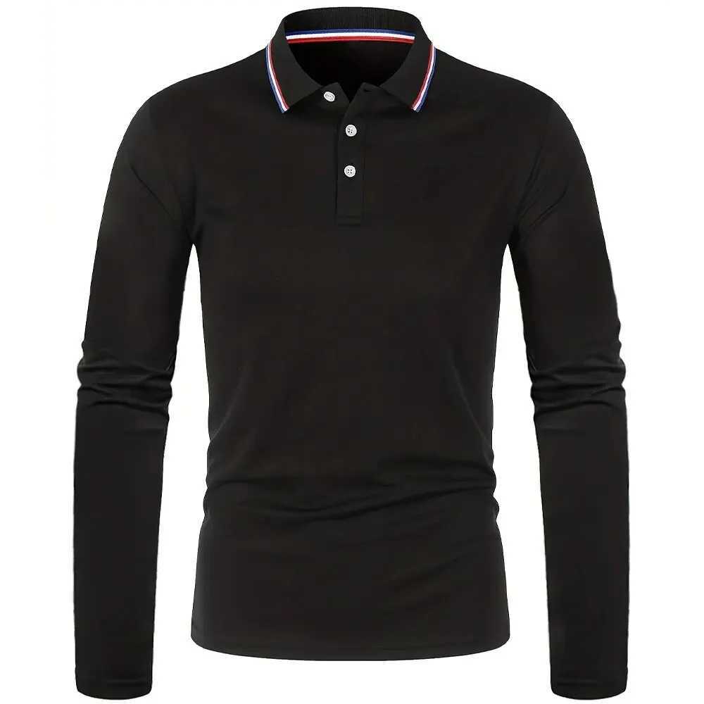 Mens Spring and Autumn Casual Breathable Comfortable Polo Shirt Hot Selling Fashion Mens Business Long Sleeve T-Shirt XJ250725