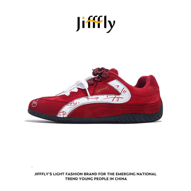 Jifffly Red Dexun for Women Apple Thin Sole Racing Shoes 2025 Summer New Versatile Casual