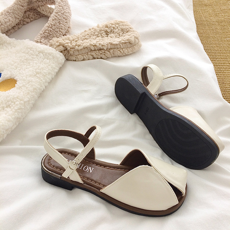 Ddmysports Women S Peep Toe Sandals New Summer Korean Style Fairy Forest Casual Soft Flat Roman Shoes Outdoor Shoes