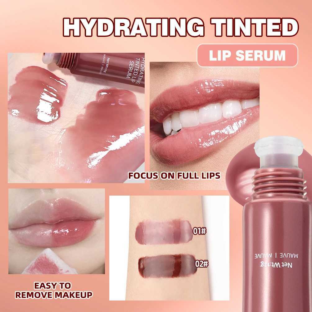 Nude Brown Plumping Lip Gloss Moisturising Colored Lip Oil Transparent Fullness Lips Tint Soft Tube Make Up Beauty Lips Care 12gXJ250724