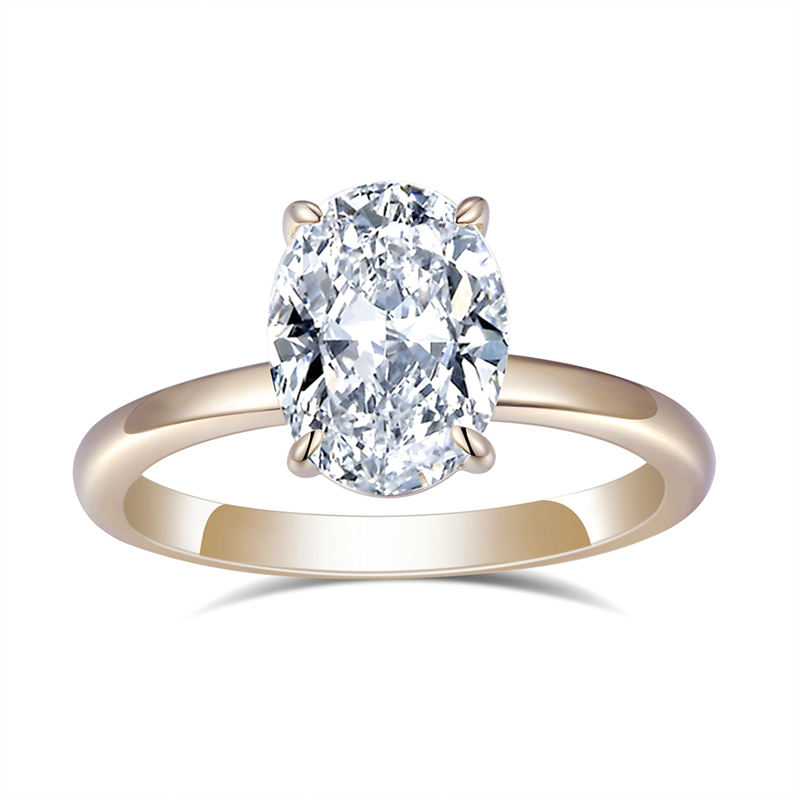 Customized Jewelry 18K Gold 1ct Oval Shaped IGI Lab Diamond Engagement Ring