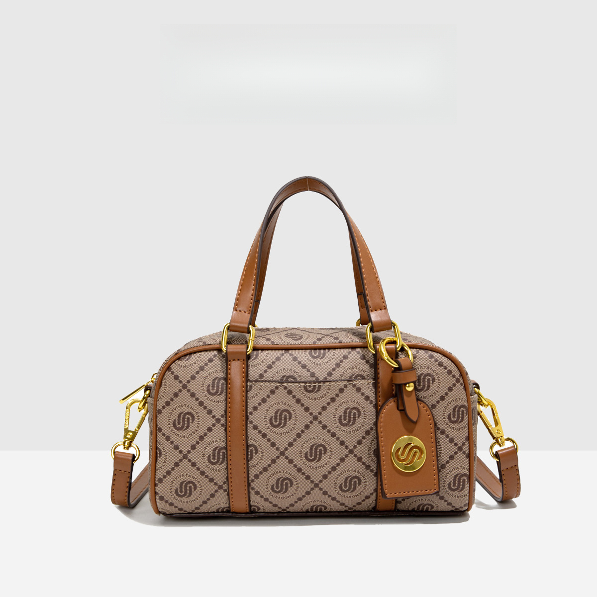 Luxury Brand Designer Bag Vintage TB Monogram PVC Fabric New Pillow Bag Fashion Trend Handheld Bowling Bag Casual Boston Baseball Bag