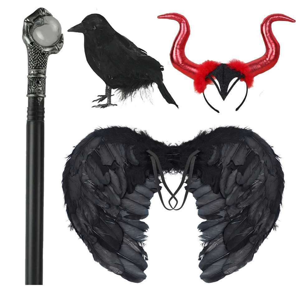 Girl Witch Dress Halloween Evil Role Playing Costume Knitted Tulle Tutu Ruffles Carnival Princess Theme Par Frocks 2023 New Z250725