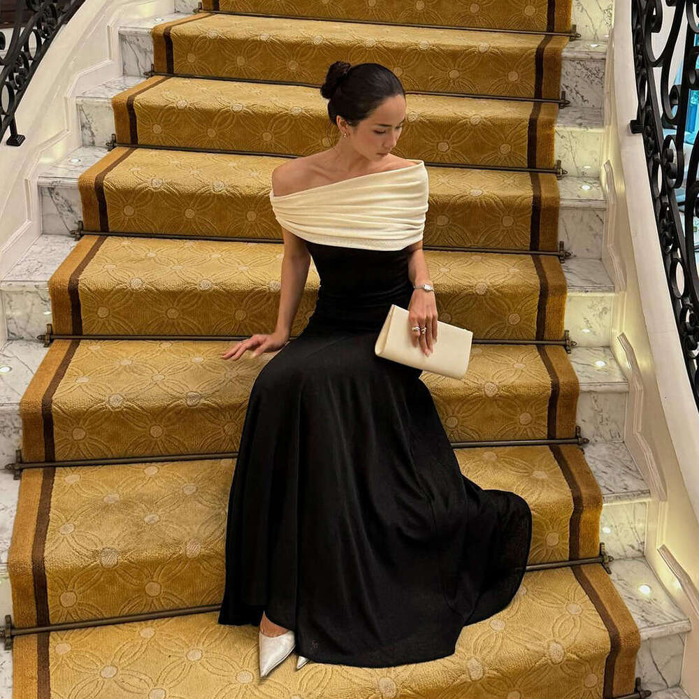 2025 Summer New Sexy Strapless Pure Desire Waist-Cinching Elegant Slim Off-Shoulder Long Dress for Women 315