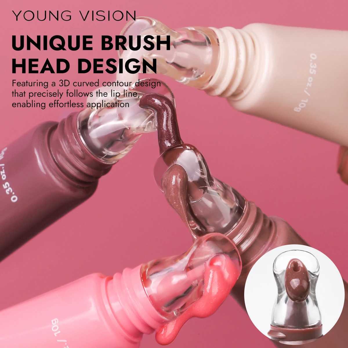 YOUNG VISION 6 Colors Matte Fine Shimmering Hydrating Pipe Lip Gloss Moisturizing Crystal Gloss Lip Gloss LayeringXJ250724