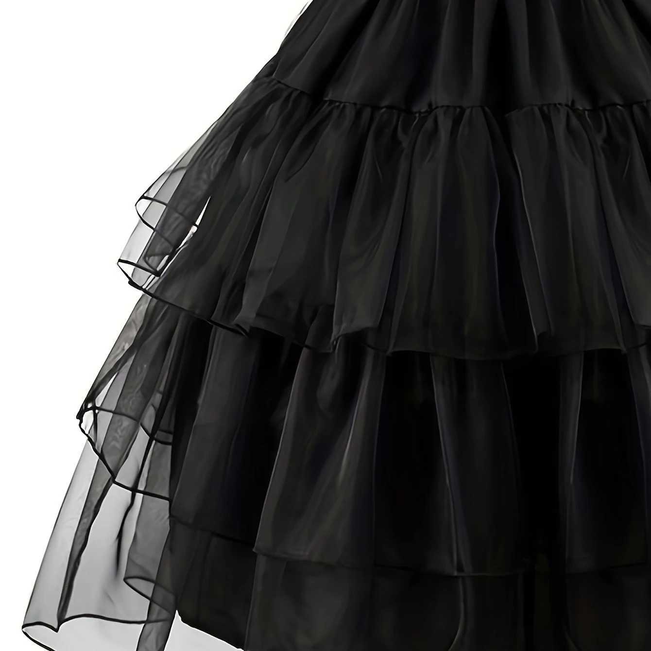 Gothic Sle Costume Prom Dress for Girls 2024 Wensday Black Par Ball Gown Children Halloween Cosplay Adams Family Vestido Z250725