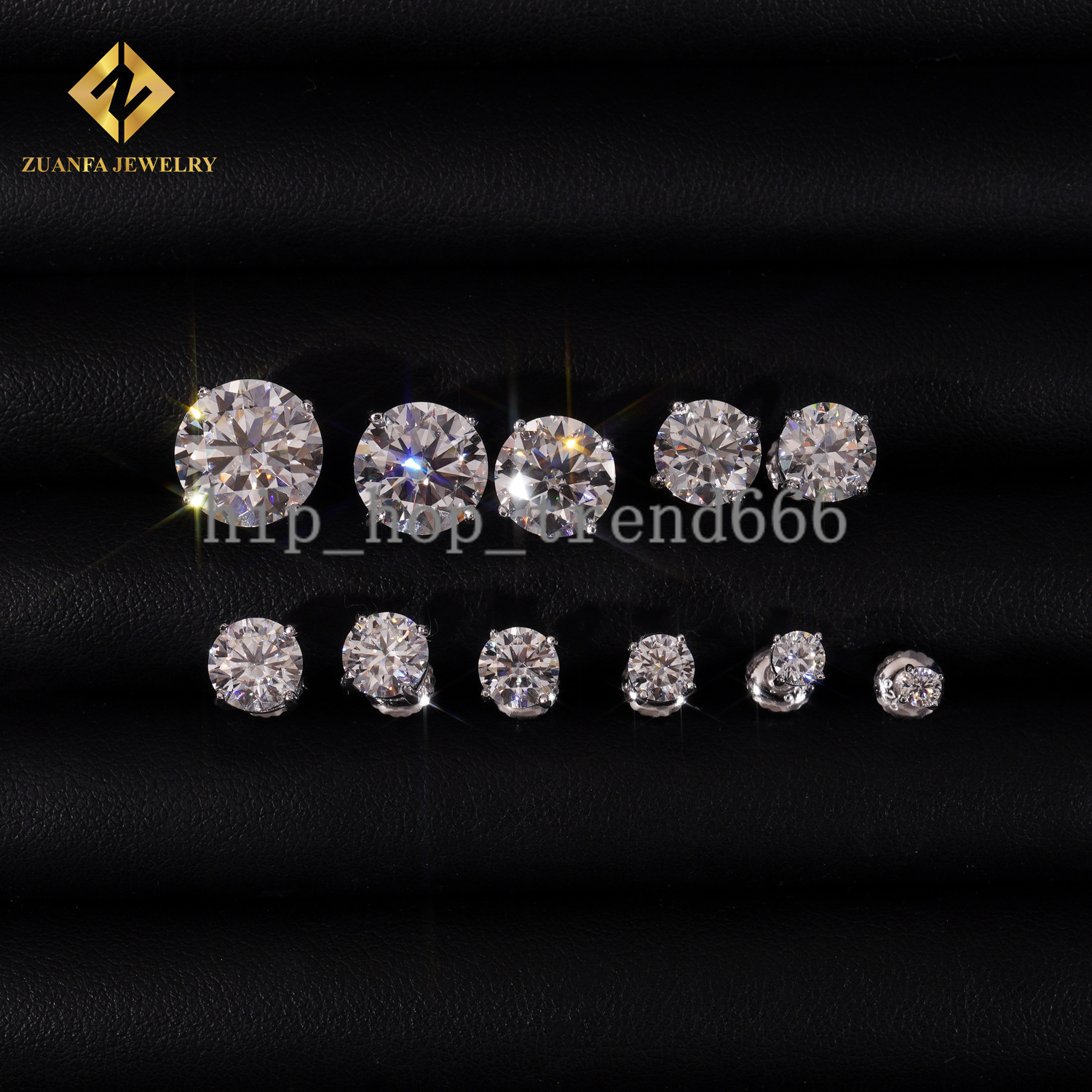 Ready to Ship Jewelry Round Brilliant Cut VVS GRA Certificate Moissanite Diamond Sterling Silver Screw Back Stud Earrings