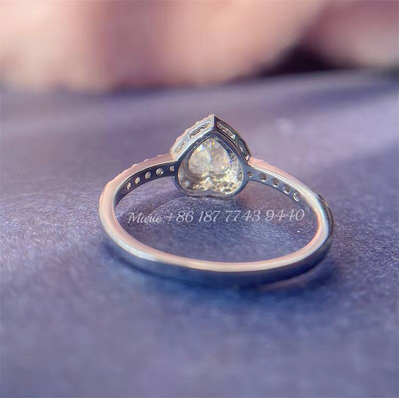 10k Gold Moissanite Jewelry 1ct Heart Moissanite Diamond Wedding Rings for Women Diamond Gold Engagement Ring