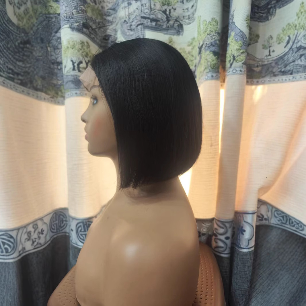 Bob Wig 4x4 HD Transparent Lace Front Wigs 100% Human Hair Pre Plucked Density Short Bob Glueless Straight Wigs Human Hair for Women Natural