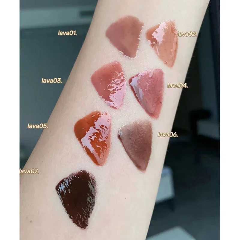 Punk Dark Brown Mirror Water Lip Gloss Red Lip Glaze Transparent Glass Lip Oil Waterproof Liquid Lipstick Clear Tint MakeupXJ250724