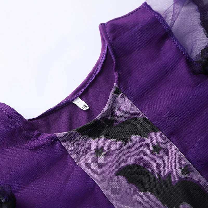 Girls Purple Bat Dress Kids Fancy Cosplay Vampire Demon Costume With Wing Headwear Halloween Carnivat Witch Role Play Clothes Z250725