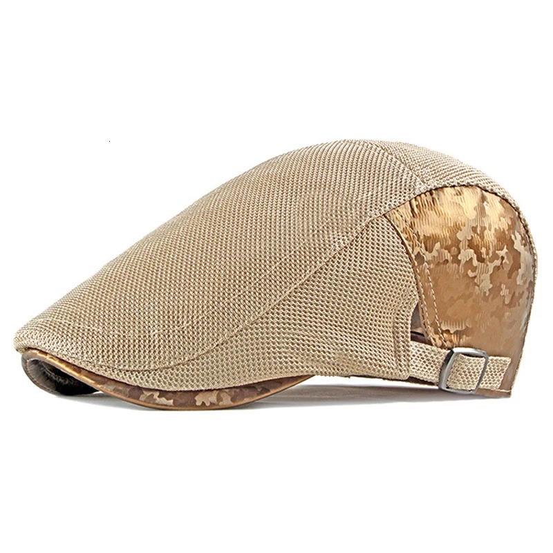 Casual Spring Summer Mesh Berets Hat Women Camouflage sboy Caps Men Visors Cabbie Herringbone Cap Duckbill Ivy Flat Cap 250723