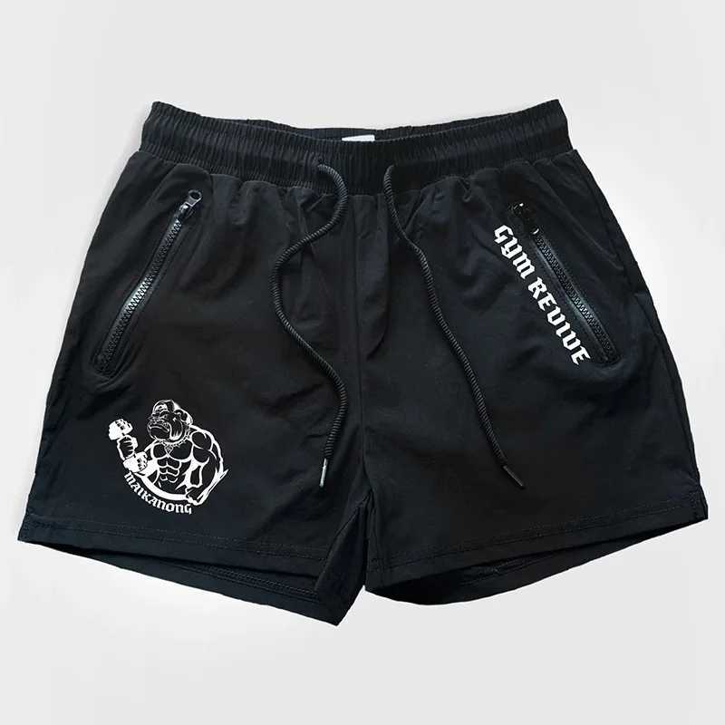 Mens Printed Shorts Summer Quick Dry Side Double Zipper Pockets Design Running Basketball Training Gym Shorts W250724