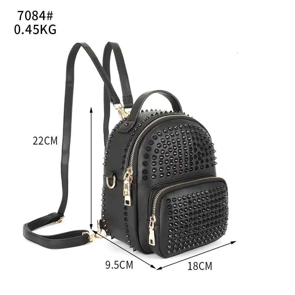 2025 Gothic Stylish Backpack Handbag Punk Stylish With 3 Pocket Mini Backpack For Girls Y250724
