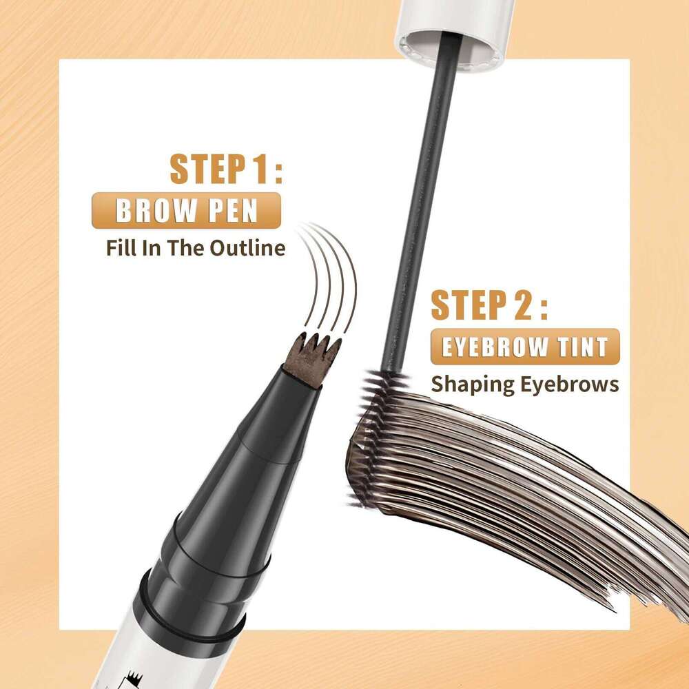 Waterproof Pen 2-in-1 And Tint Microblading Eyebrow Pencil with 4 Split Head for Perfect Brows X250725