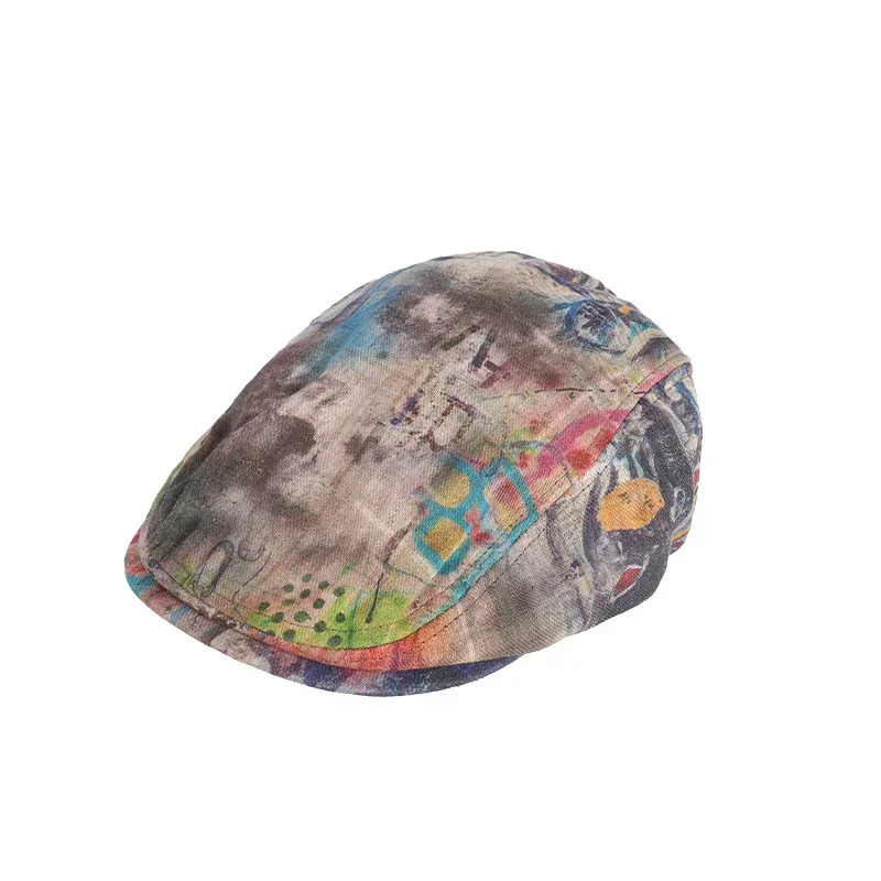 Y2K American Spice Girl Personalized Graffiti Forward Hats for Women Spring Summer Thin Niche Retro Beret Cap Gorras 250723