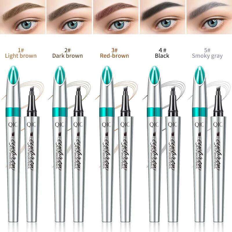 Four-Jaw Ultra-Fine Eyebrow Pencil 3D Waterproof Tip Tattoo Cosmetic Long Lasting Natural Dark Brown Liquid Eye Brow Pen X250725