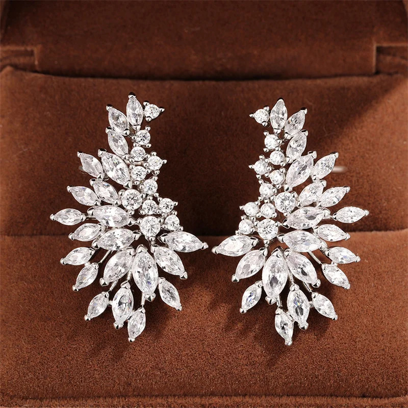Huitan Gorgeous Stud Earrings Full with CZ Stone Sparkling Ear Piercing Party Jewelry Drop 250715