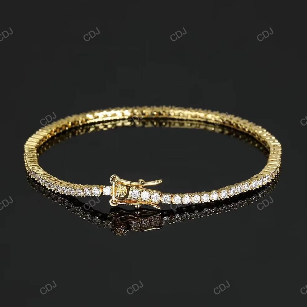 High Quality Pass Diamond Tester Hip Hop 925 Sterling Silver 3mm 8 Inch Moissanite Tennis Chain Bracelet