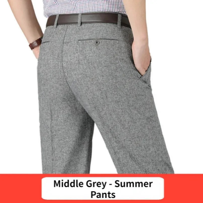 Summer Thin Suit Pants Mens Straight Casual Classic Business Autumn Thick Stretch Trousers Fashion Male Clothes KOACUS 250725