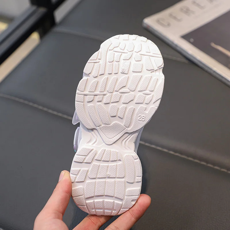 Breathable childrens pink sneakers relaxing outdoor comfortable and soft girls running shoes purple 250725