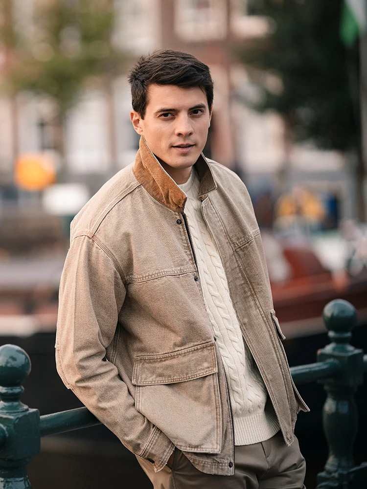 2025 Spring Short Length Oversize 12oz Fabric Vintage Jackets Men Fashion Cargo Outdoor Plus Size 250717