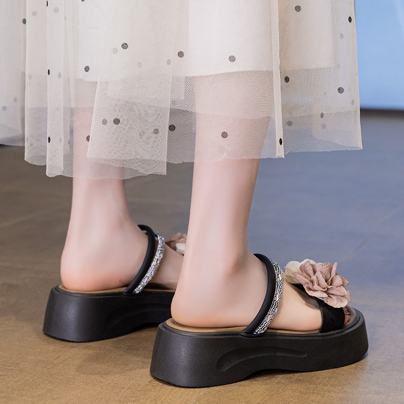 Ddmysports Platform Flower For Women Summer New Outdoor Dress Fairy Style Non Slip Beach Sandals Outdoor Shoes