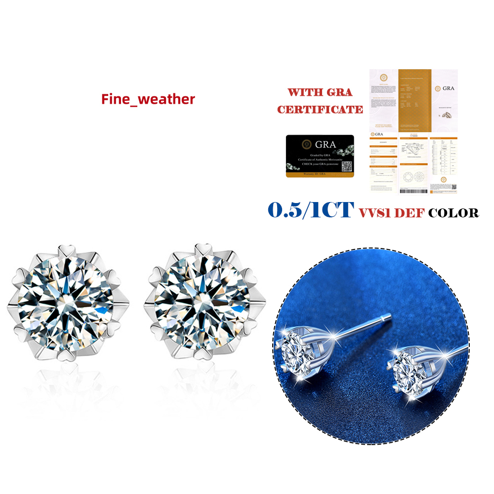 XEZ007 925 Sterling Silver Moissanite Buckle Earrings for Women Fashion Exquisite Student Girlfriend Jewelry Accessories Party