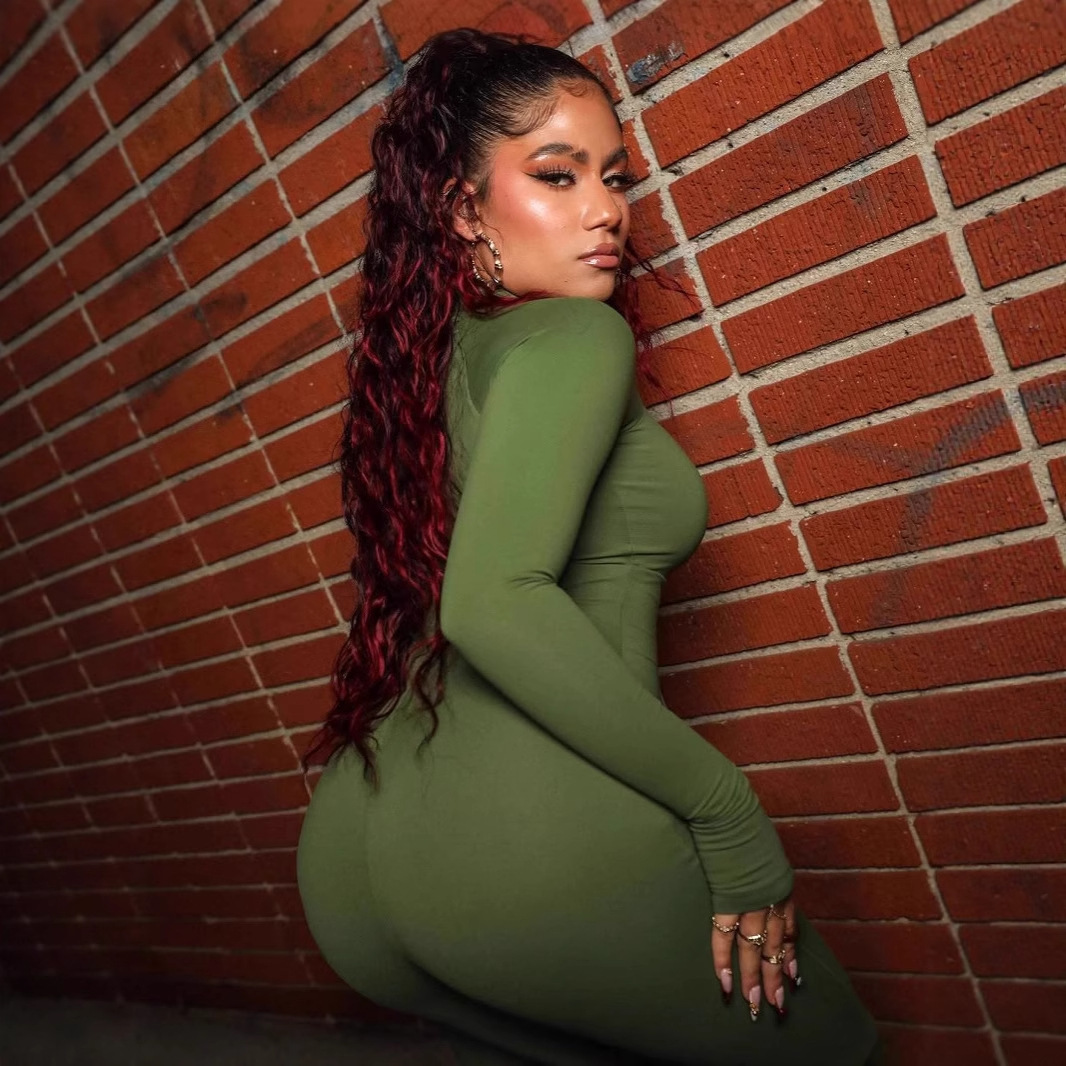 New Fashion Womens Clothing Sexy Street Style Solid Color Zipper Long Sleeve Round Neck Jumpsuit for Women