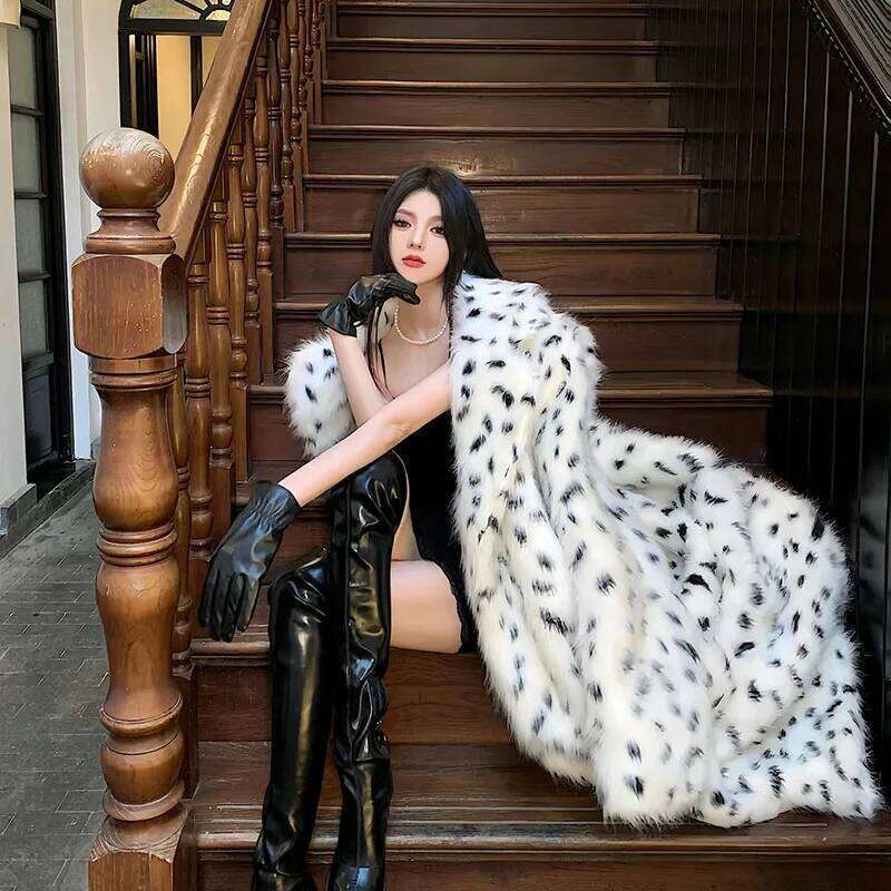 Faux 2025 Winter Warm Fashion High Quality Temperament Long Sleeve Women Fur Coat Female Overcoat