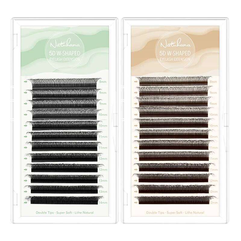 NATUHANA W-Shaped 5D 4D Colorful Eyelash Extensions Premade Volume Fans W Shape Lashes Natural Soft False Eyelashes