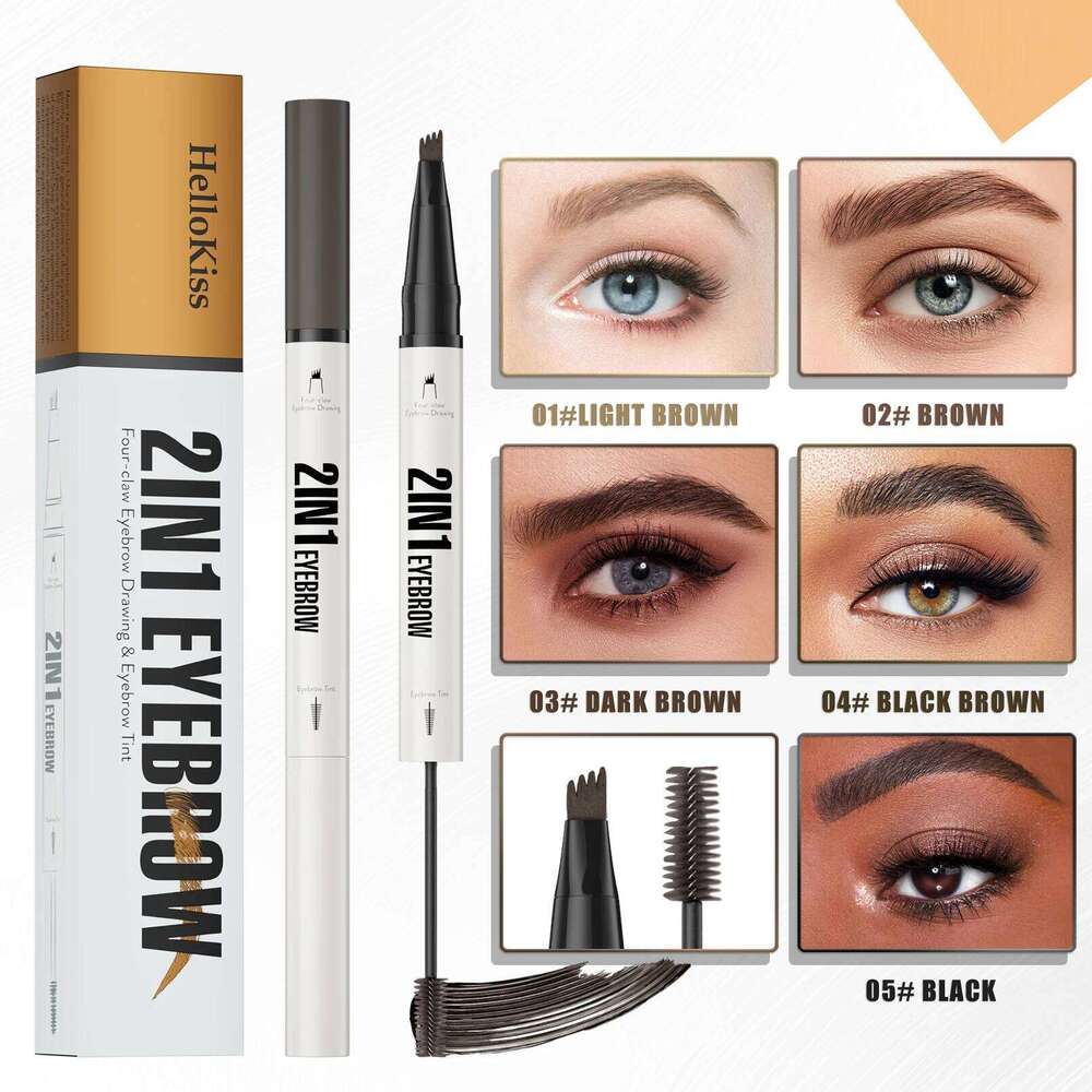 Waterproof Pen 2-in-1 And Tint Microblading Eyebrow Pencil with 4 Split Head for Perfect Brows X250725