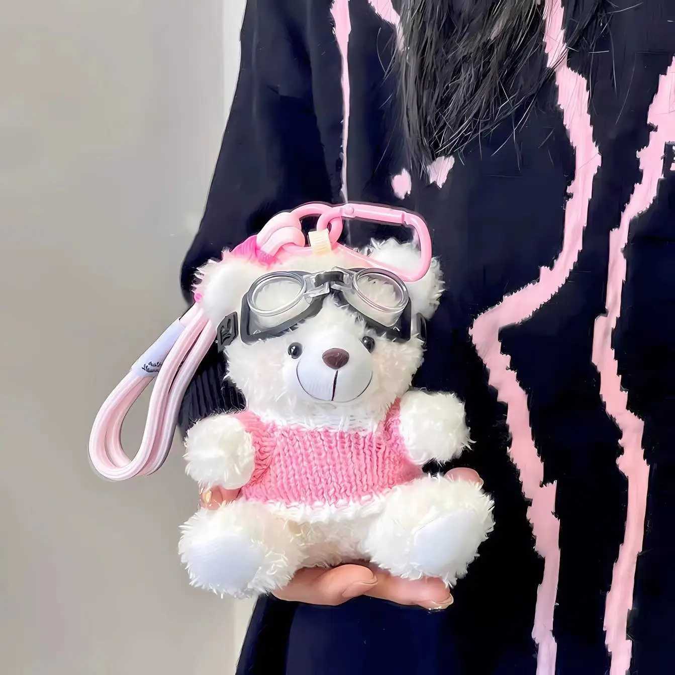 Ins Internet Celebrity Pilot Teddy Bear Plush Pendant Creative Doll Cute Bear Doll Keychain Bag Hanging Gift 250715